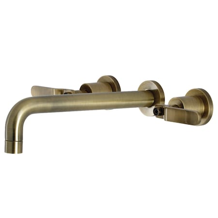 Kingston Brass KS8023KL Two-Handle Wall Mount Tub Faucet, Antique Brass KS8023KL